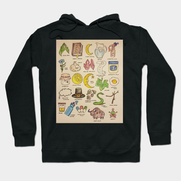 THE A-Z OF INCURABLE ILLNESS 'CURES' Hoodie by Kathfantastic